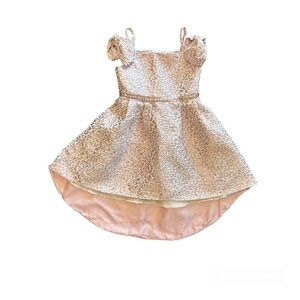 ⭐️Sweet Heart Rose metallic pink animal leopard print high low hem dress size 5